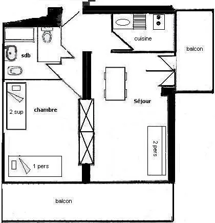 L'aconcagua - 2 Pieces 5 Pers.- Aconcagua - 403ac - Plagne Centre Mae-7384 La Plagne